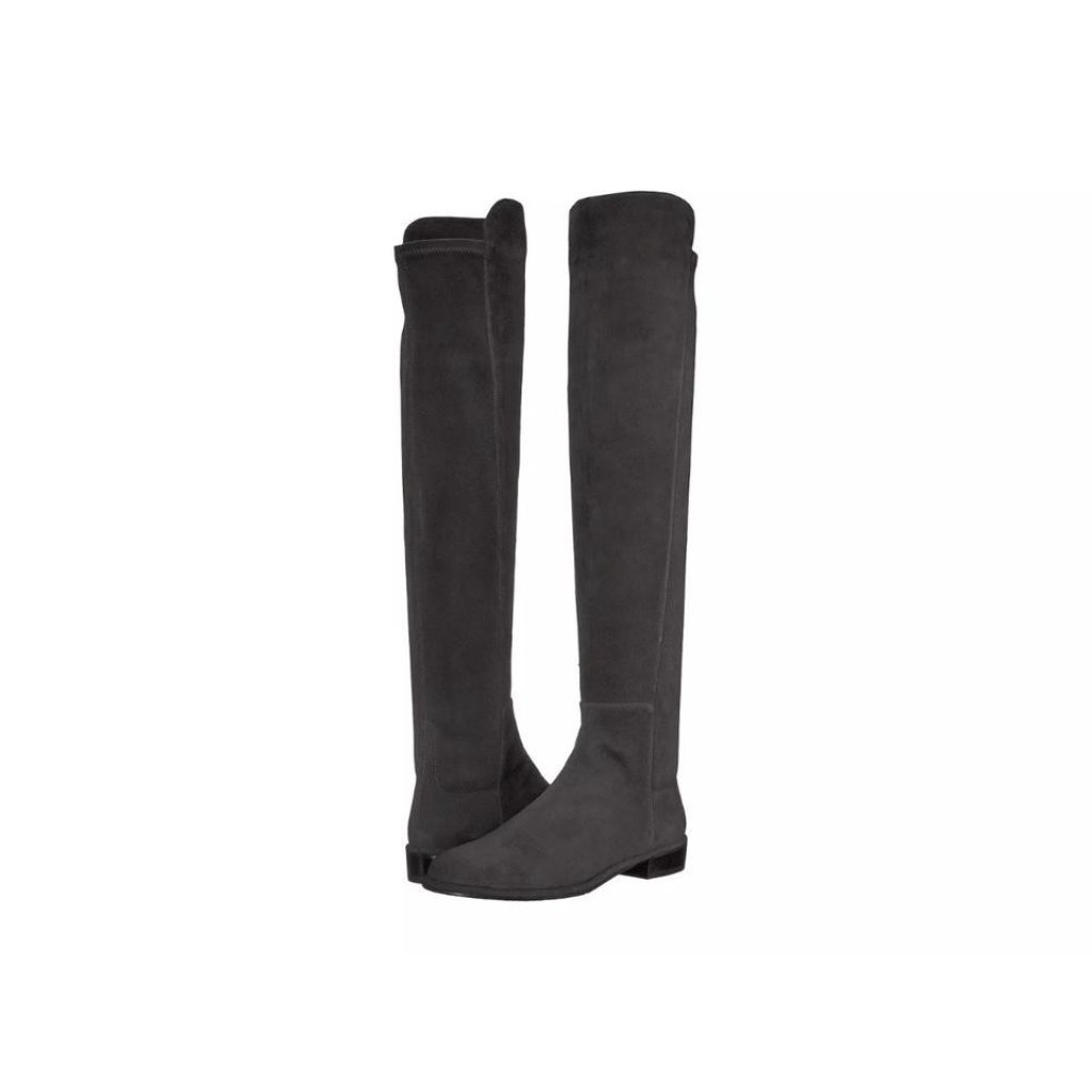 Stuart Weitzman Allgood Gray Suede Leather Over The Knee Boots